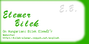 elemer bilek business card